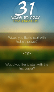The opening screen gives you two choices: Read the selected reading for the day, or merely start with the very first reading.  