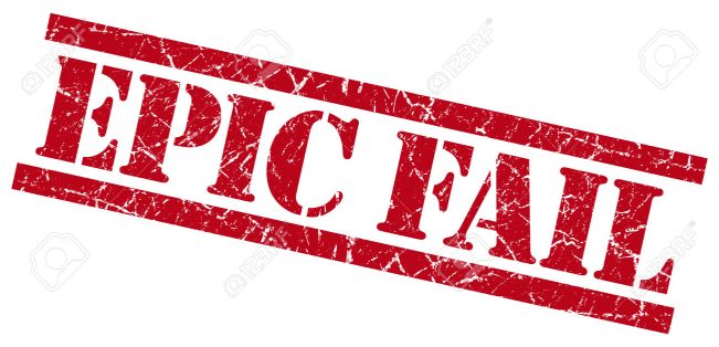 epic fail red grungy stamp isolated on white background